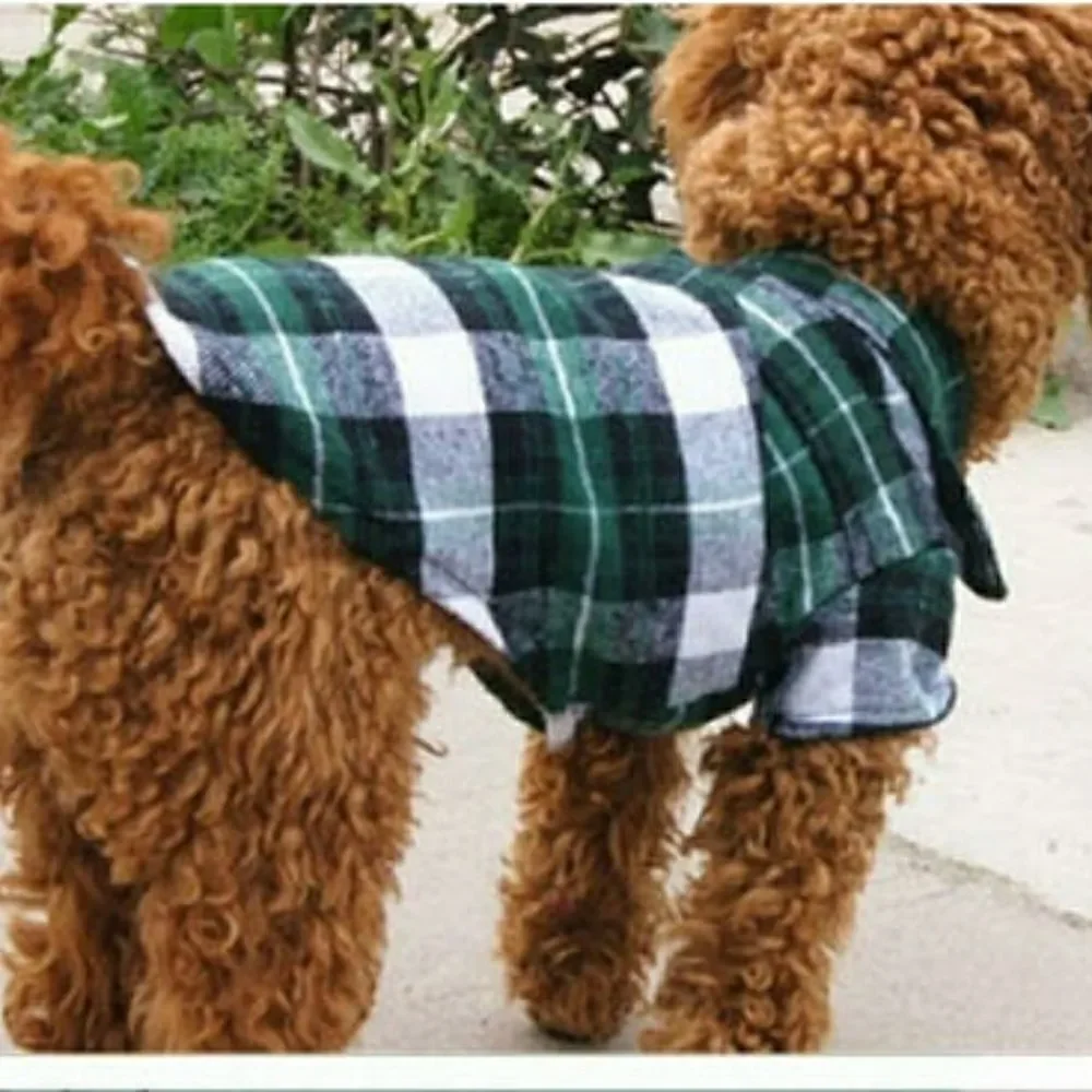 Flannel plaid doggie coat